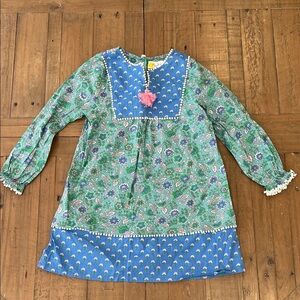 Mini Boden floral colorblock batik kaftan dress 5-6 years
